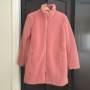 LOFT pink teddy coat